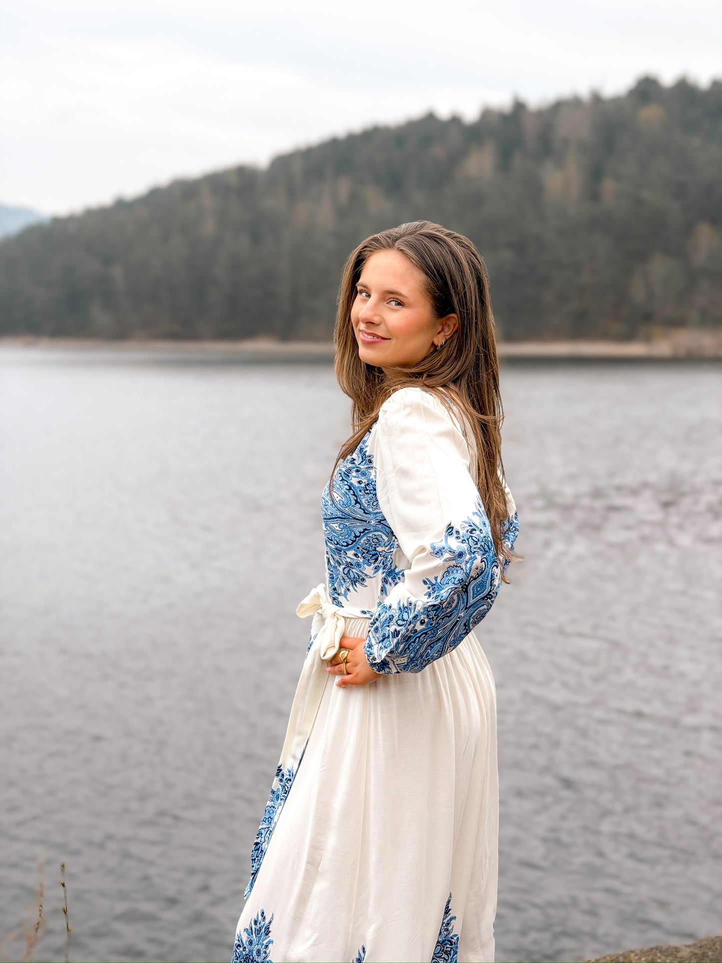 Tea border paisley dress
