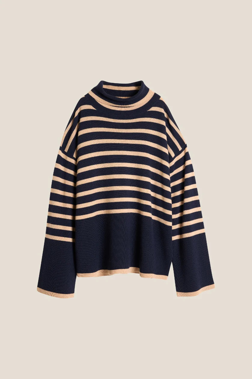 Andrea Stripe Strikket Genser