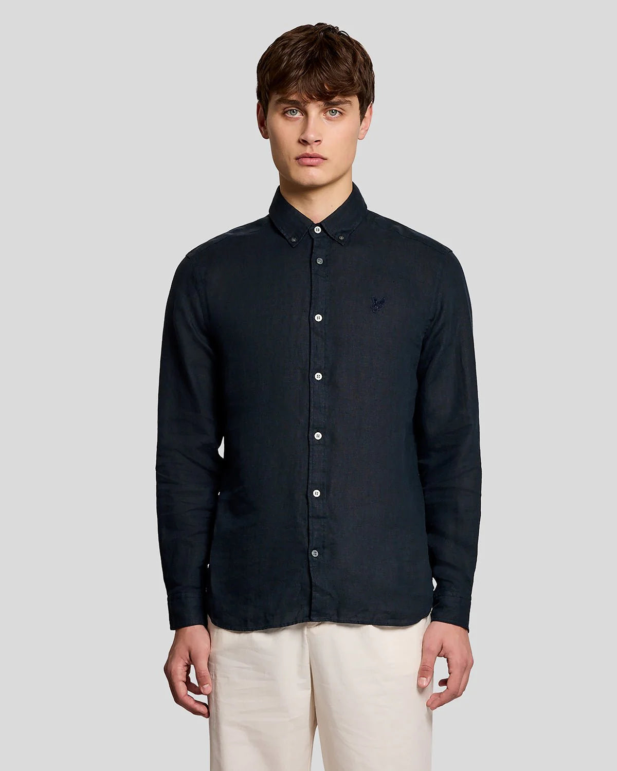 Linen Button Down Shirt - Carbon
