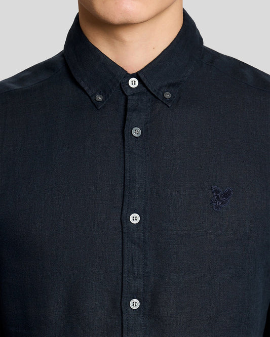 Linen Button Down Shirt - Carbon
