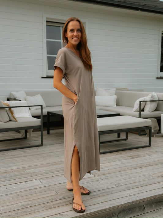 Linna kjole - taupe