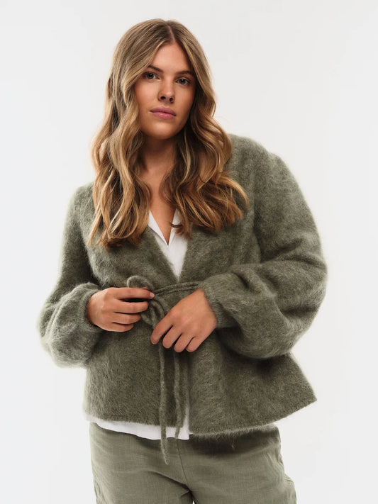 Fredrikke Chunky Cardigan - Salvie Green