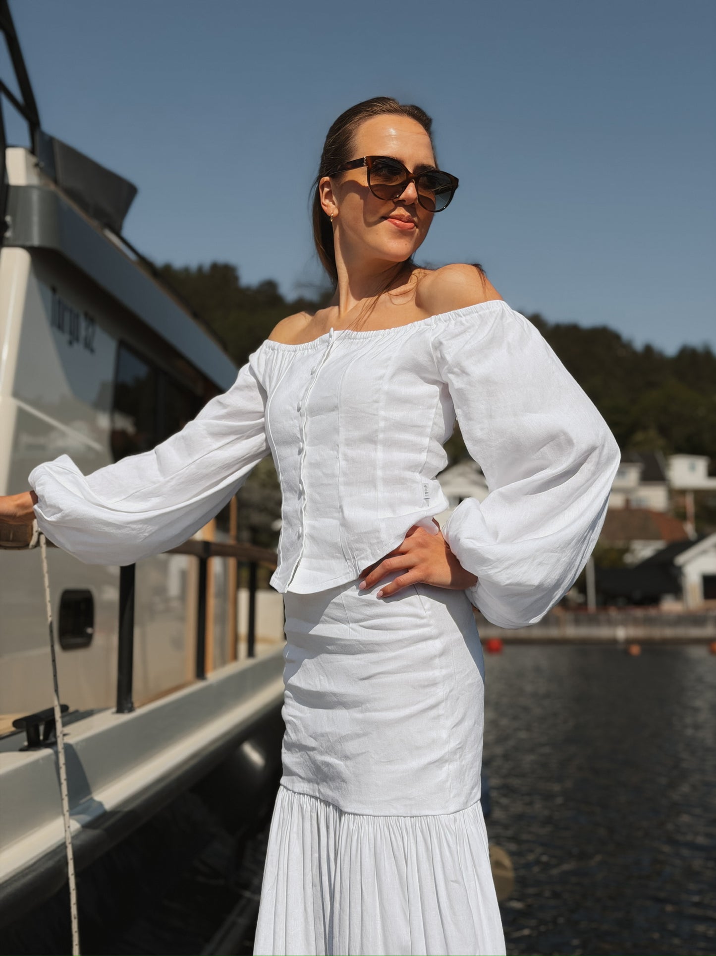 Luiza Stretch Lin Skjorte
