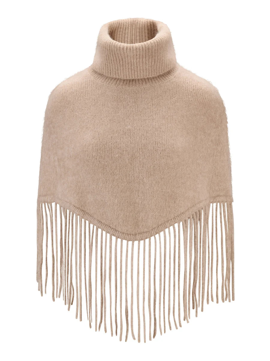 Nikola Chunky Poncho - Hasselbeige