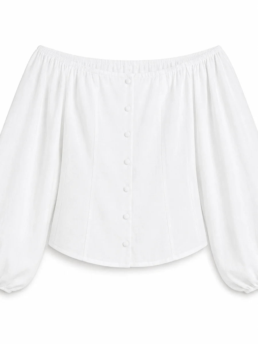 Luiza Stretch Lin Skjorte