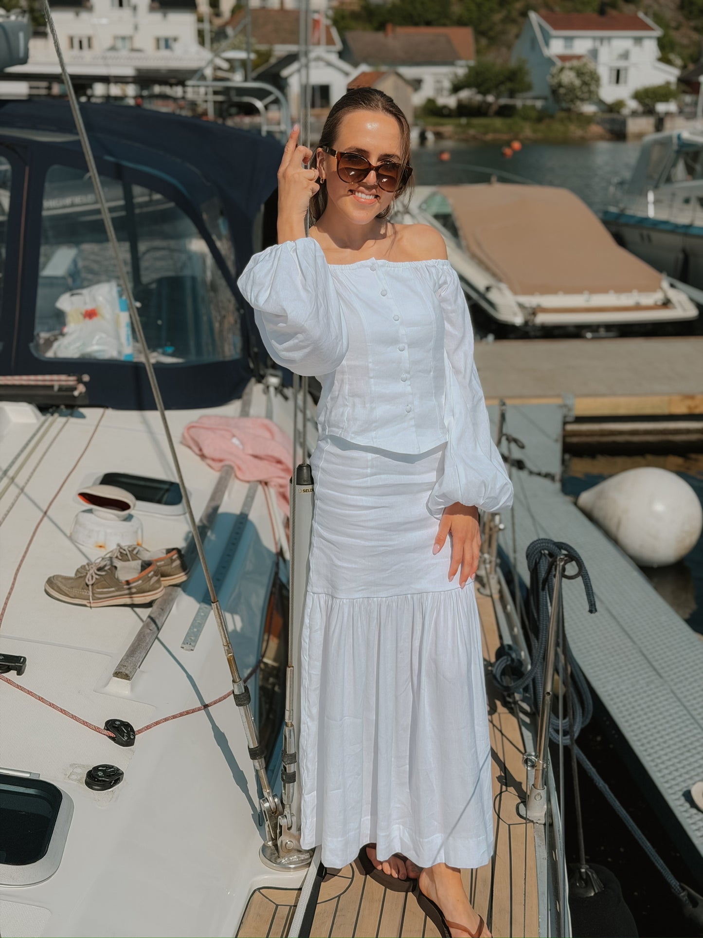 Luiza Stretch Lin Skjorte