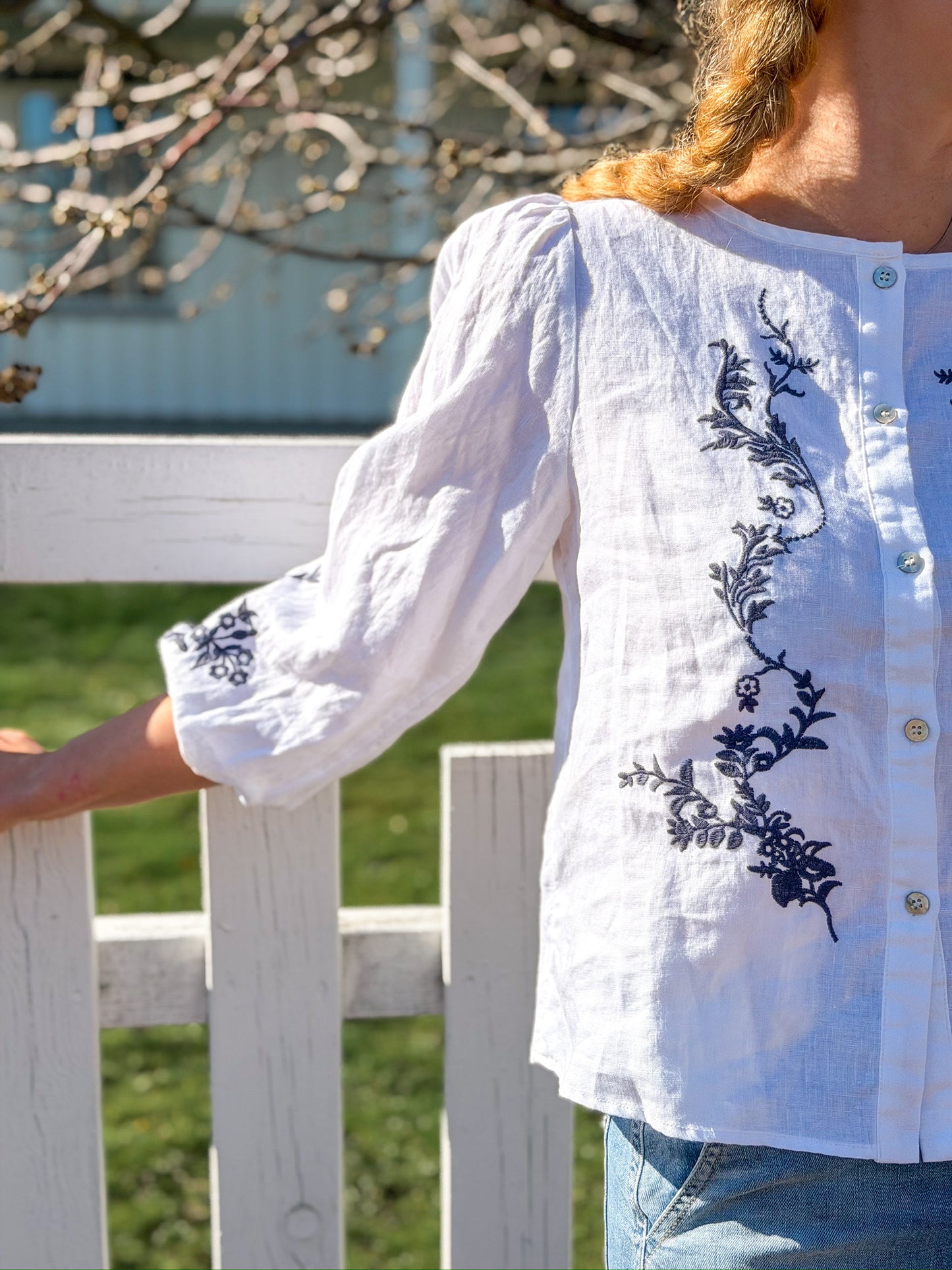 Sofia linen tunic indigo
