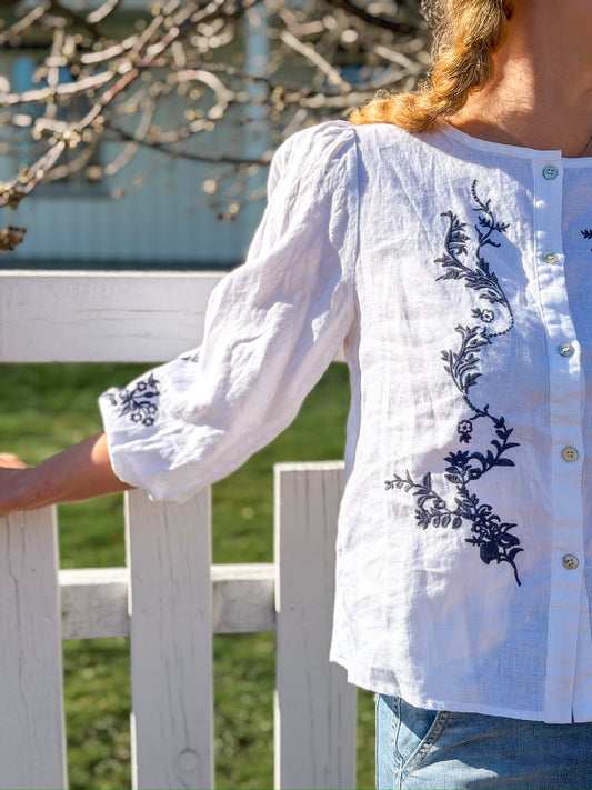 Sofia linen tunic indigo