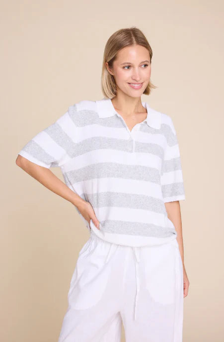 Yasmine stripe grey/creme