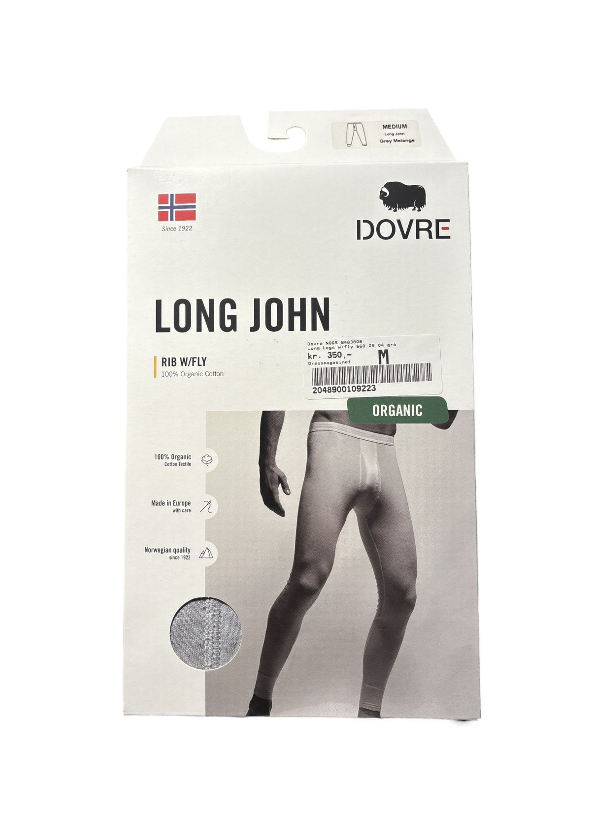 Long John Ribb med gylf - Grå