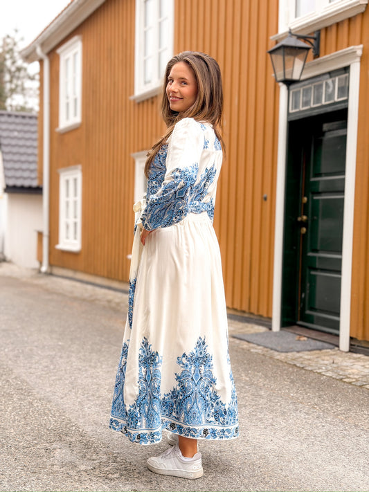 Tea border paisley dress