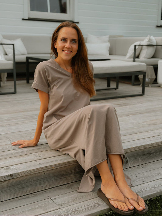 Linna kjole - taupe