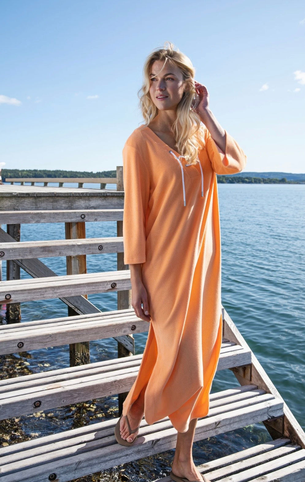 Cover-Up frotté kaftan kjole