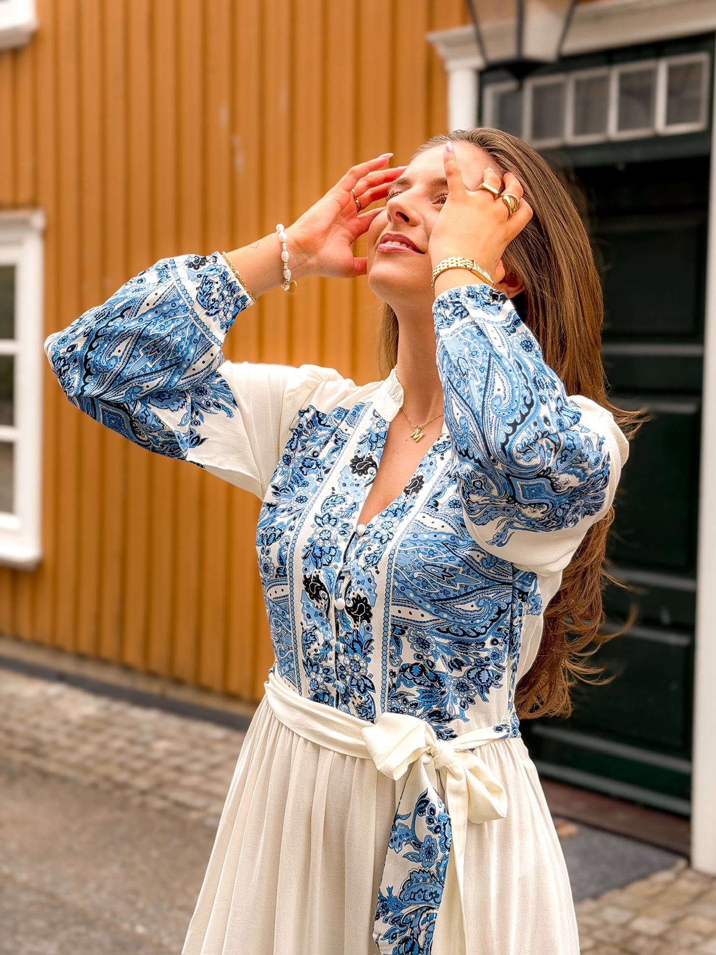 Tea border paisley dress