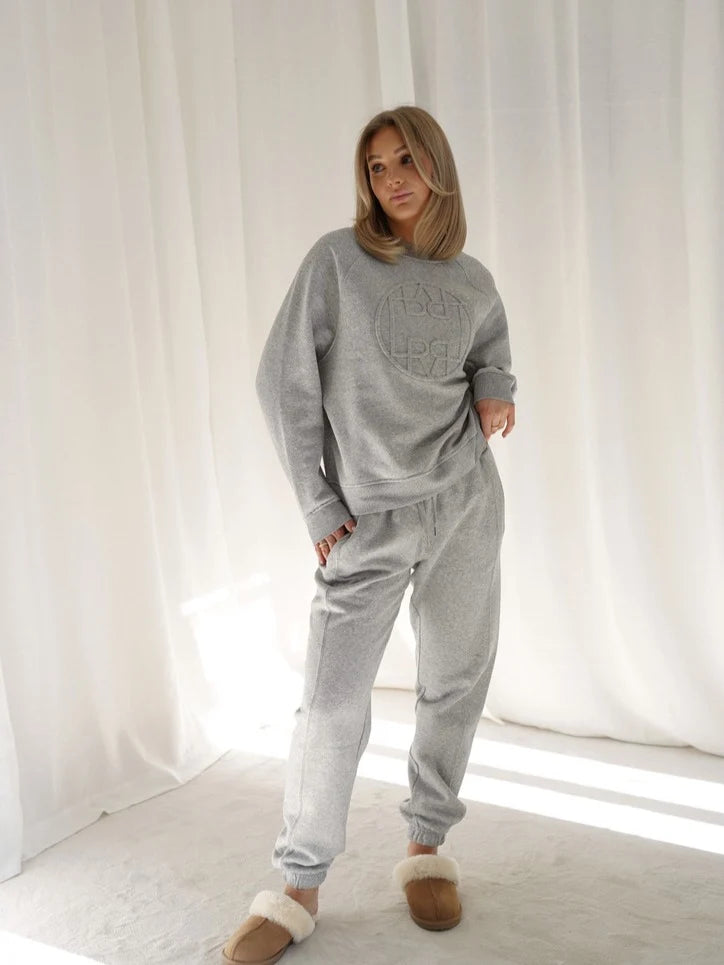Nuka genser - light grey melange