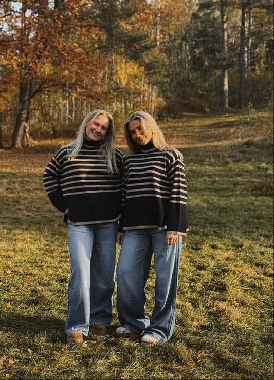 Andrea Stripe Strikket Genser