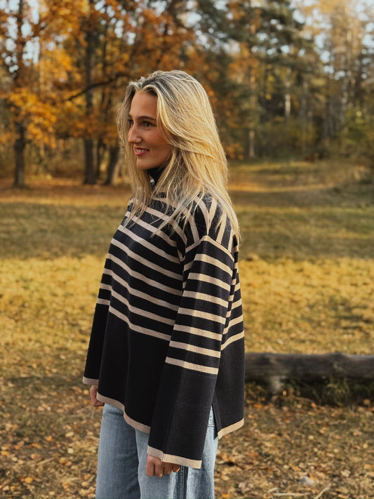 Andrea Stripe Strikket Genser