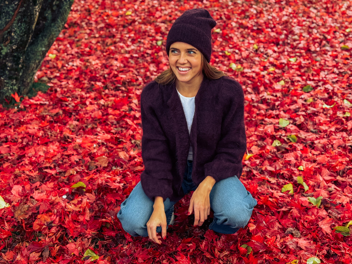 Fredrikke Chunky Cardigan - Red Wine