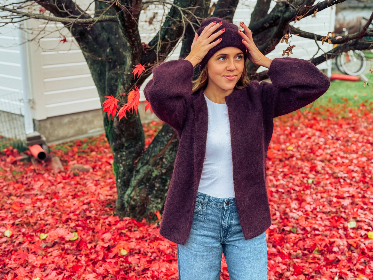 Fredrikke Chunky Cardigan - Red Wine