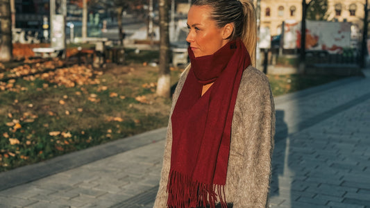 Lammeullskjerf - burgunder