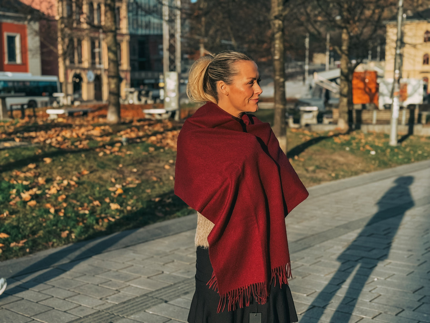 Lammeullskjerf - burgunder