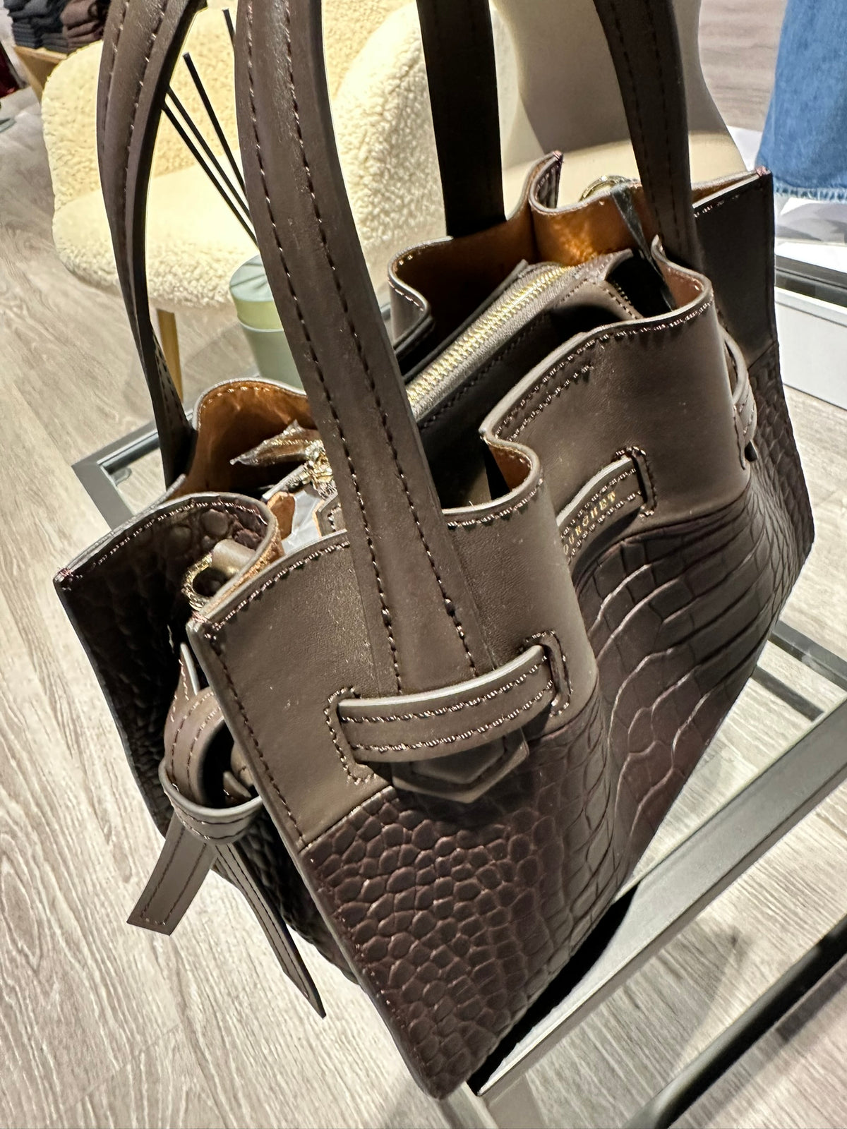 Blossom Medium, Croco, Brown