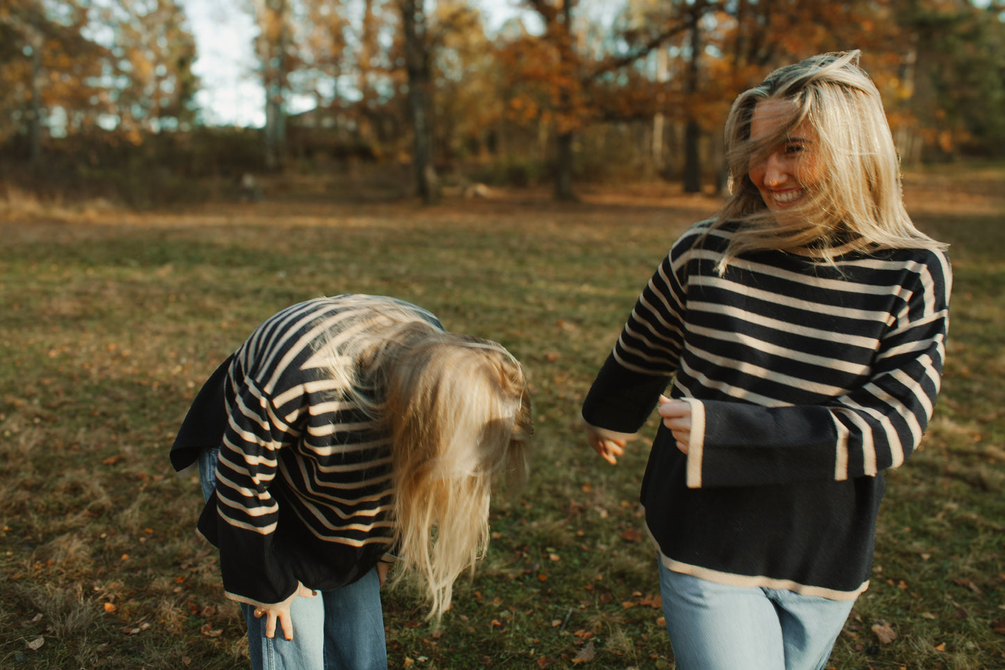 Andrea Stripe Strikket Genser