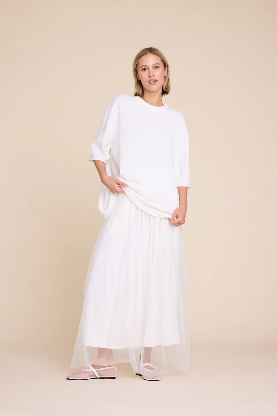 Terry Strikket T-skjorte